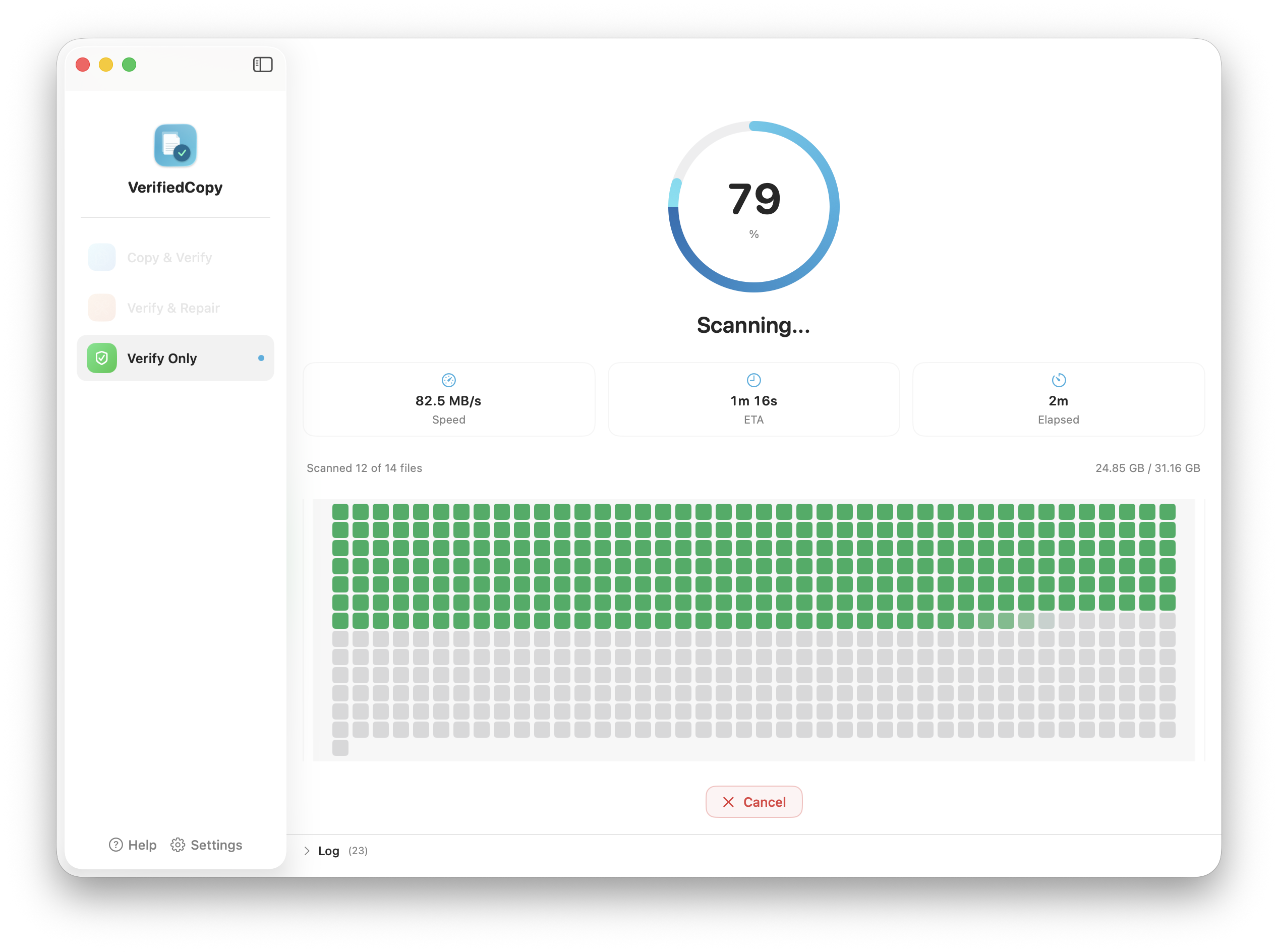 VerifiedCopy — verify only mode scanning files